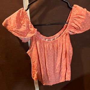 Abercrombie off-shoulder/peasant crop top